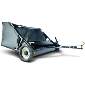 imageAgriFab 450320 42quot TowBehind Lawn Sweeper 12 cu ft Hopper Bag Capacity Leaf ampamp Grass Catcher with Adjustable Brush Height and Easy to Use Dumping RopeSweeper