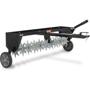imageAgriFab 450544 40 inch Tow Behind Spike Aerator for Aerating Lawns 10 Galvanized Steel Spike Disks Universal Hitch BlackSpike Aerator