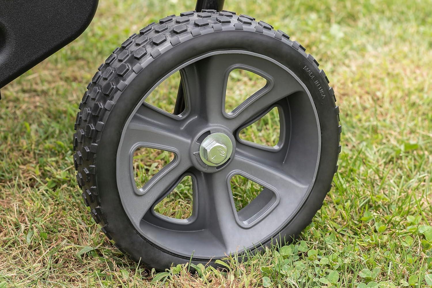 imageAgriFab 450543AMZ 100 lb TowBehind Lawn ampamp Garden SpikerSeederDrop Spreader for SeedFertilizer Salt Ice Melt Designed to Pull Behind Lawn ampamp Garden Tractors