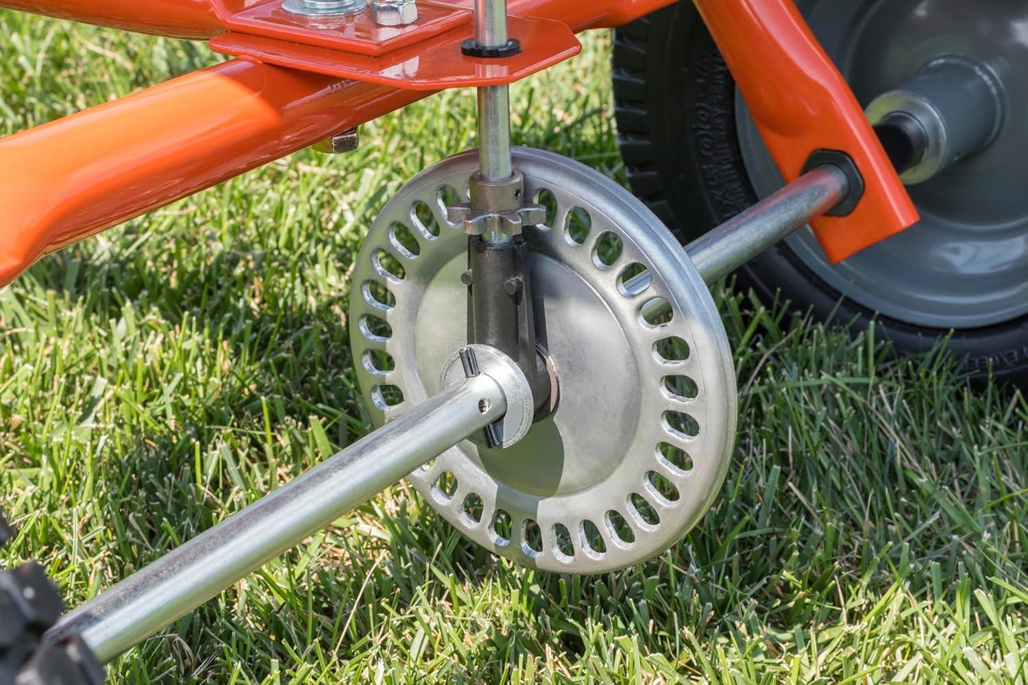 imageAgriFab 450547 185 lb TowBehind Lawn ampamp Garden Broadcast Spreader for SeedFertilizerSaltIce Melt Easy to use Flow Control from Seat of Riding Lawn Mower