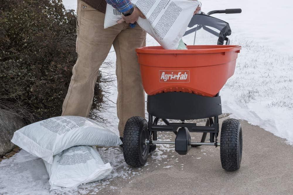 imageAgriFab 450548 130 lb Commercial Push Spreader OrangeBlack