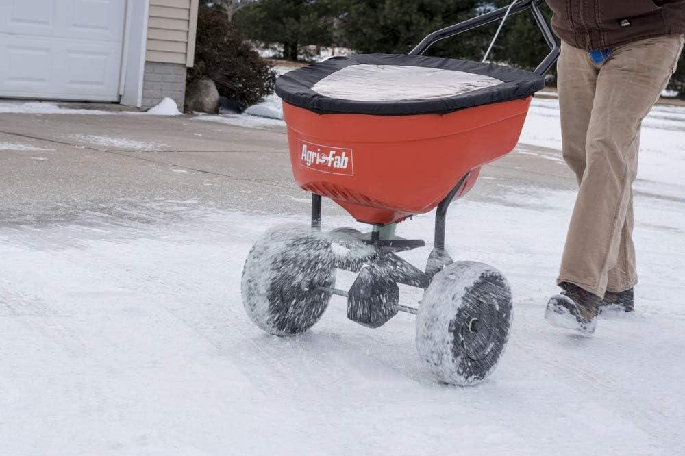 imageAgriFab 450548 130 lb Commercial Push Spreader OrangeBlack