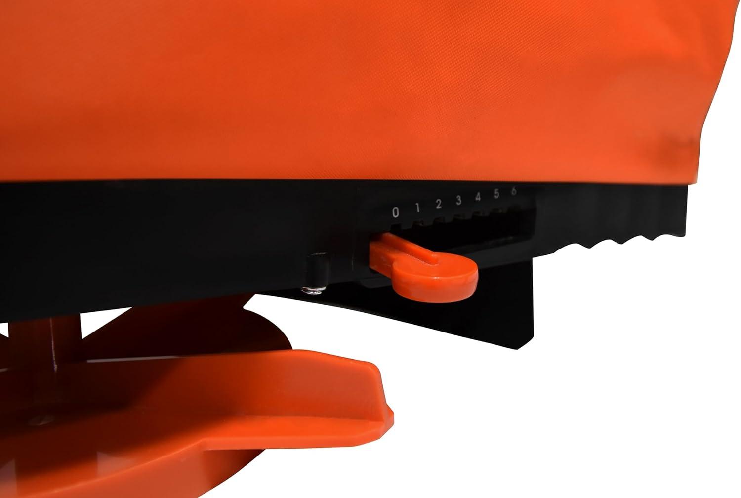 imageAgriFab 450639 25 lb Handheld Bag Seeder Spreader with Waterproof Bag Enclosed Gears Adjustable Shoulder Strap Rear Baffle Orange