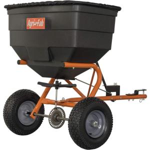 imageAgriFab 450547 185 lb TowBehind Lawn ampamp Garden Broadcast Spreader for SeedFertilizerSaltIce Melt Easy to use Flow Control from Seat of Riding Lawn Mower