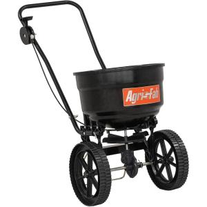 imageAgriFab 450566 50 lb Push Lawn ampamp Garden Broadcast Spreader for SeedFertilizer Walk Behind with Easy to use Cable Control