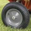 imageAgriFab 450533 650 lbs Tow Behind Poly Dump Cart 10 CU FT Lawn ampamp Garden CartTrailer for Lawn Mowers 16quot Pneumatics Tires Easy to Use Foot Pedal Dumping Lever