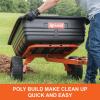 imageAgriFab 450552 700 lbs Tow Behind Poly DumpSwivel Cart 12 CU FT Capacity Lawn ampamp Garden CartTrailer for Lawn Mowers 15quot Pneumatics Tires Easy to Use Hand Dumping MechanismHeavy Duty Heavyduty