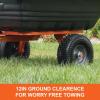 imageAgriFab 450552 700 lbs Tow Behind Poly DumpSwivel Cart 12 CU FT Capacity Lawn ampamp Garden CartTrailer for Lawn Mowers 15quot Pneumatics Tires Easy to Use Hand Dumping MechanismHeavy Duty Heavyduty