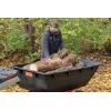 imageAgriFab 450579 1000 lb Tow Behind Poly Dump Cart 17 CU FT Lawn ampamp Garden CartTrailer for Riding Lawn Mowers 18quot x 85quot AllTerrain Pneumatics Tires Easy to Use Dumping Mechanism
