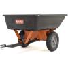 imageAgriFab 450533 650 lbs Tow Behind Poly Dump Cart 10 CU FT Lawn ampamp Garden CartTrailer for Lawn Mowers 16quot Pneumatics Tires Easy to Use Foot Pedal Dumping Lever