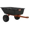 imageAgriFab 450579 1000 lb Tow Behind Poly Dump Cart 17 CU FT Lawn ampamp Garden CartTrailer for Riding Lawn Mowers 18quot x 85quot AllTerrain Pneumatics Tires Easy to Use Dumping Mechanism
