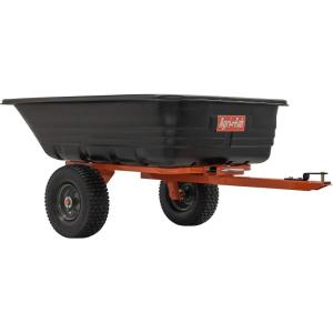 imageAgriFab 450552 700 lbs Tow Behind Poly DumpSwivel Cart 12 CU FT Capacity Lawn ampamp Garden CartTrailer for Lawn Mowers 15quot Pneumatics Tires Easy to Use Hand Dumping MechanismHeavy Duty Heavyduty