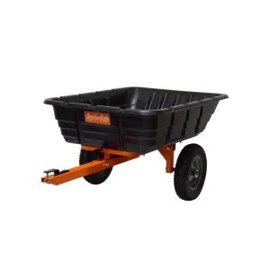 imageAgriFab 450573 700 lbs Tow Behind Poly DumpSwivel Cart Lawn ampamp Garden CartTrailer for Lawn Mowers 16quot Pneumatics Tires Easy to Use Foot Dumping Mechanism