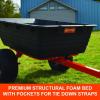 image:imageAgriFab Inc 350Pound Steel Tow Behind Dump Cart 10Cubic Feet Capacity  Removable Tail Gate Garden Utility Trailer Black1 000 lb Poly TowBehind AllTerrain Swivel Dump Cart
