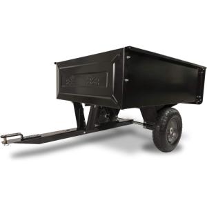 image:imageAgriFab Inc 350Pound Steel Tow Behind Dump Cart 10Cubic Feet Capacity  Removable Tail Gate Garden Utility Trailer Black350 lb Steel TowBehind Dump Cart