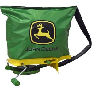 image:image25 lb John Deere Handheld Bag Seeder Spreader with Waterproof Bag Enclosed Gears Adjustable Shoulder Strap Rear Baffle